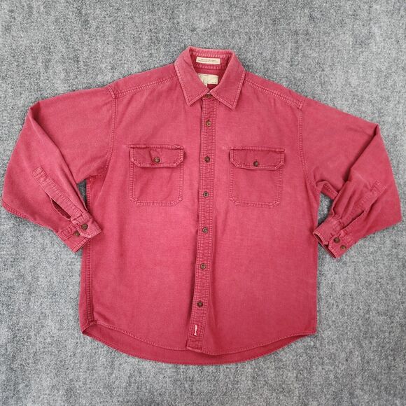 Levis Shirt Mens Medium Red Chamois Workshirt Long Sleeve Button Up Chore Casual - Picture 2 of 16